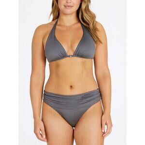 Victoria’s Secret silver bikini  Halter top two piece swimsuit padded top SZ LG